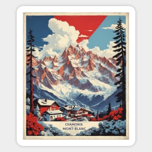 Chamonix Mont Blanc France Vintage Poster Tourism Sticker